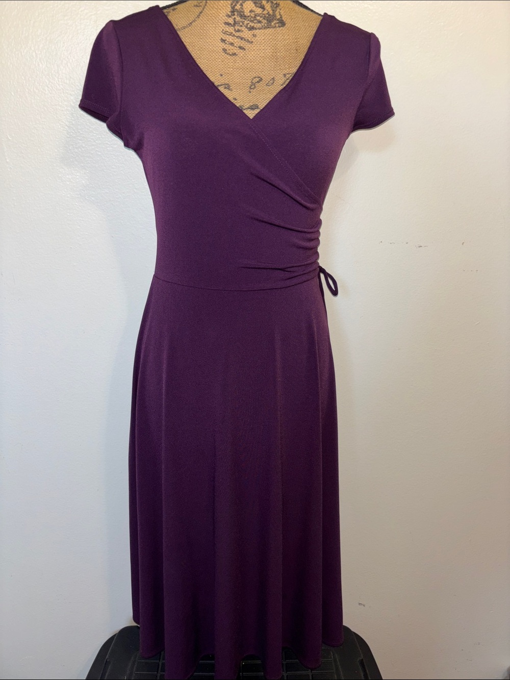 New York & Co Sz S Women’s Plum Wrap Midi Dress